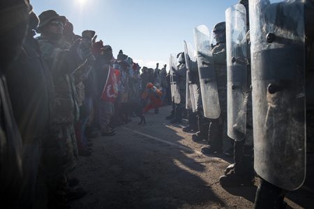 Protest gegen den Bau der DAPL Pipeline, beim Oceti Camp, Standing Rock
