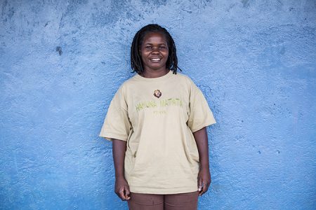 Golda Ayodo, 38 Jahre alt, Gründerin der Golden Girls Foundation, in Masogo Menstruationshygiene in Kenia